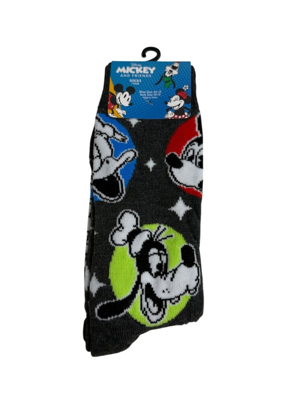 Disney Mickey and Friends Character Crew Socks Size 6.5-12 New